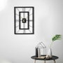 Wallity November Reloj de pared decorativo de metal Negro